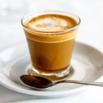 Cortado bagel on park