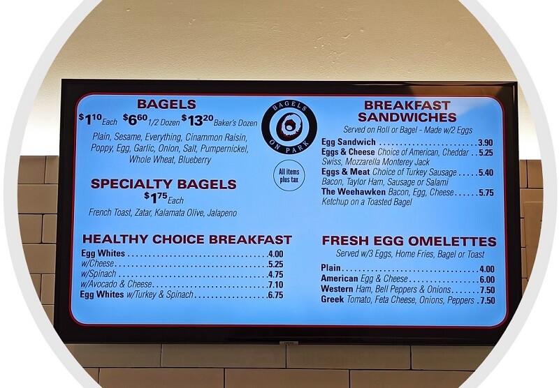 In Store Menu